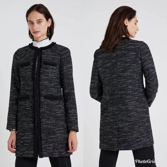 J.Crew Tweed Lurex Lady Coat with Braided Trim - Metallic - Picture 3 of 12